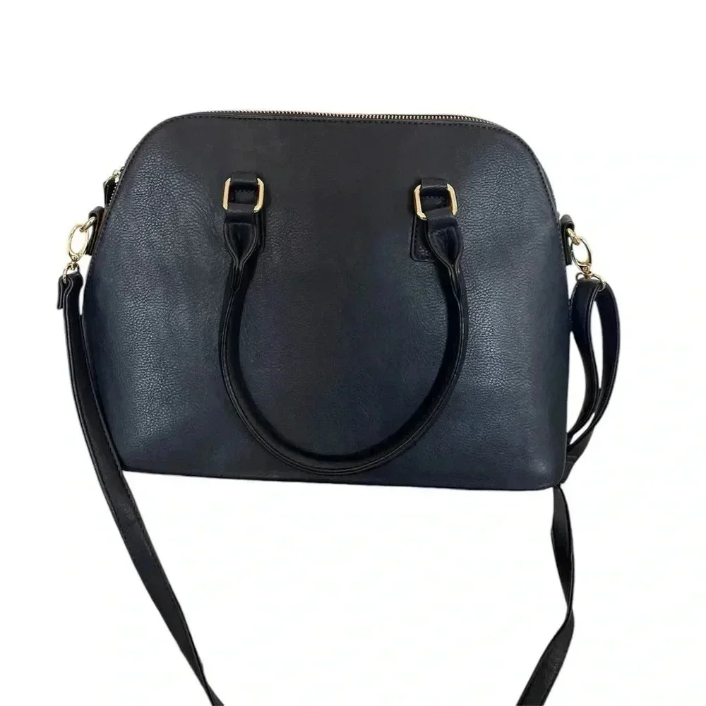 K studio structure brown tan and blue medium handbag with shoulder strap - Picture 2 of 5
